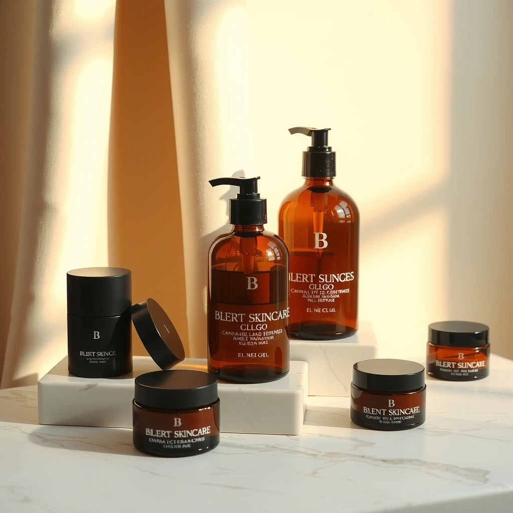 Luxurious skincare background with soft gold lighting