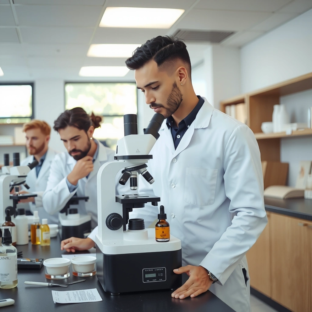 Scientific research in skincare laboratory